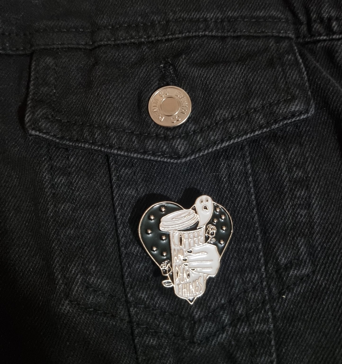 Coffee and Dead Things Pin Badge