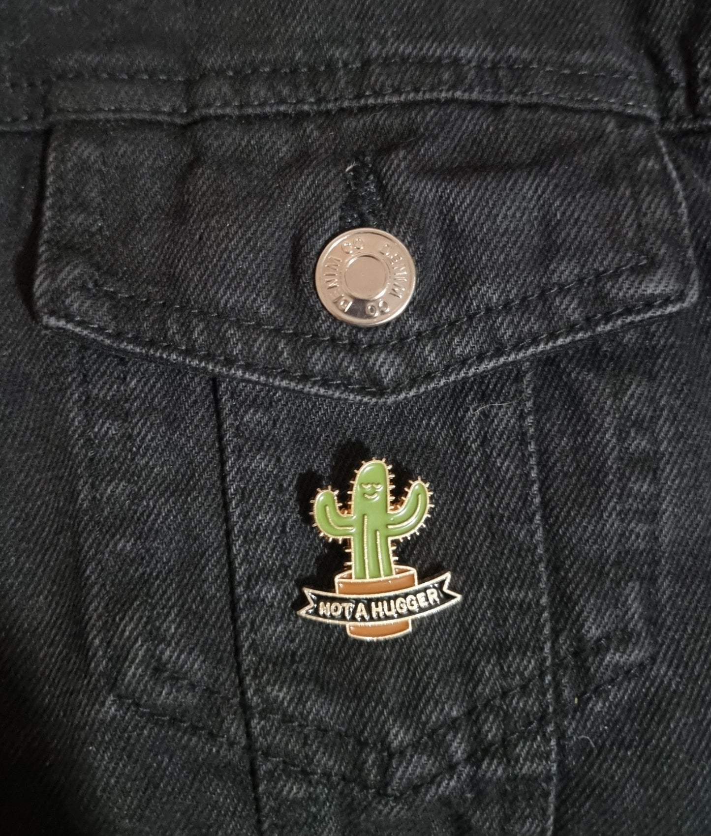 Not A Hugger Pin Badge
