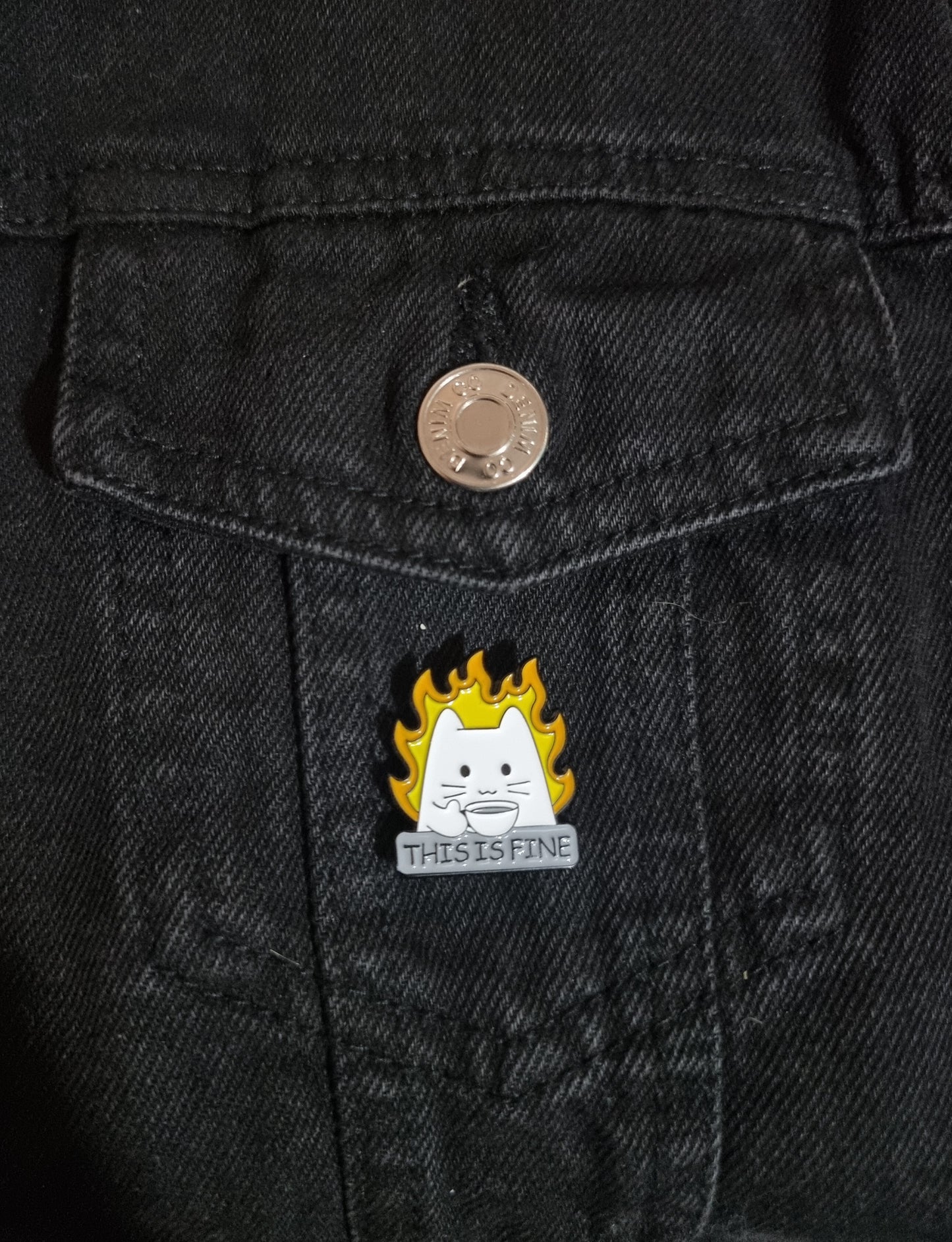 This Is Fine Pin Badge