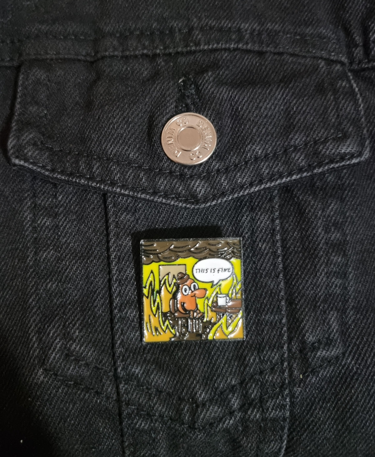 This Is Fine Pin Badge