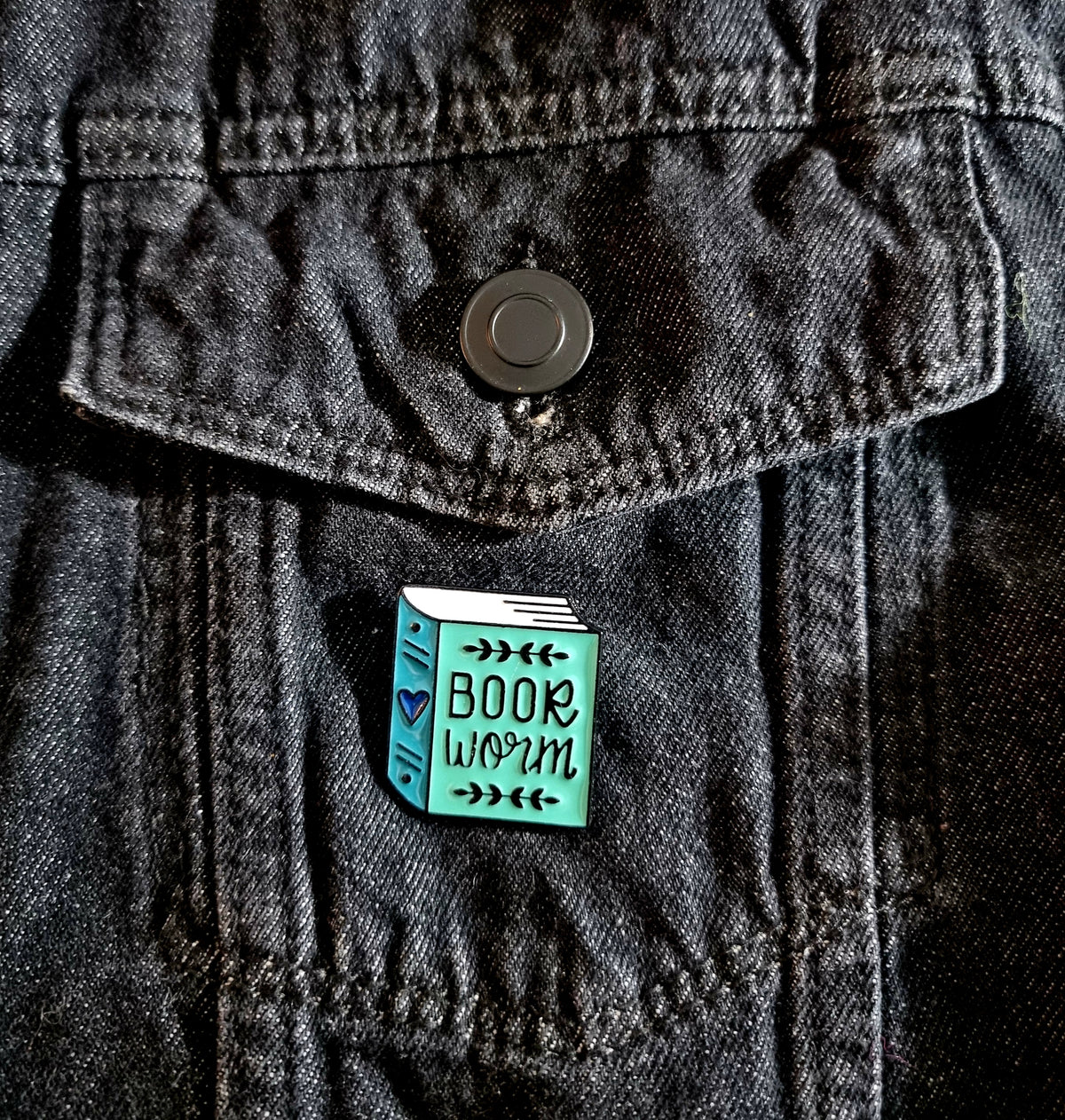 Book Worm Pin Badge