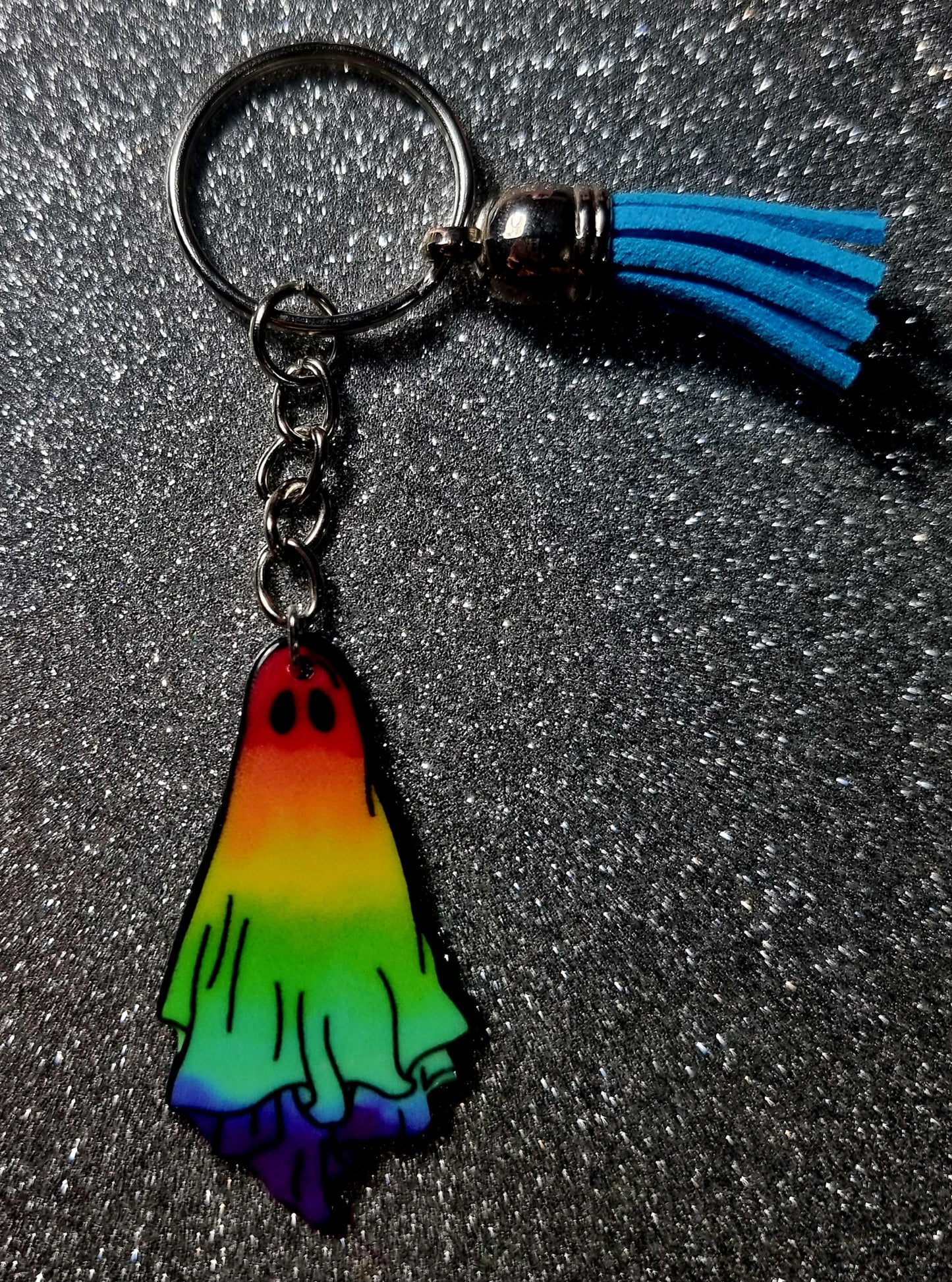 Rainbow Ghost Keychain