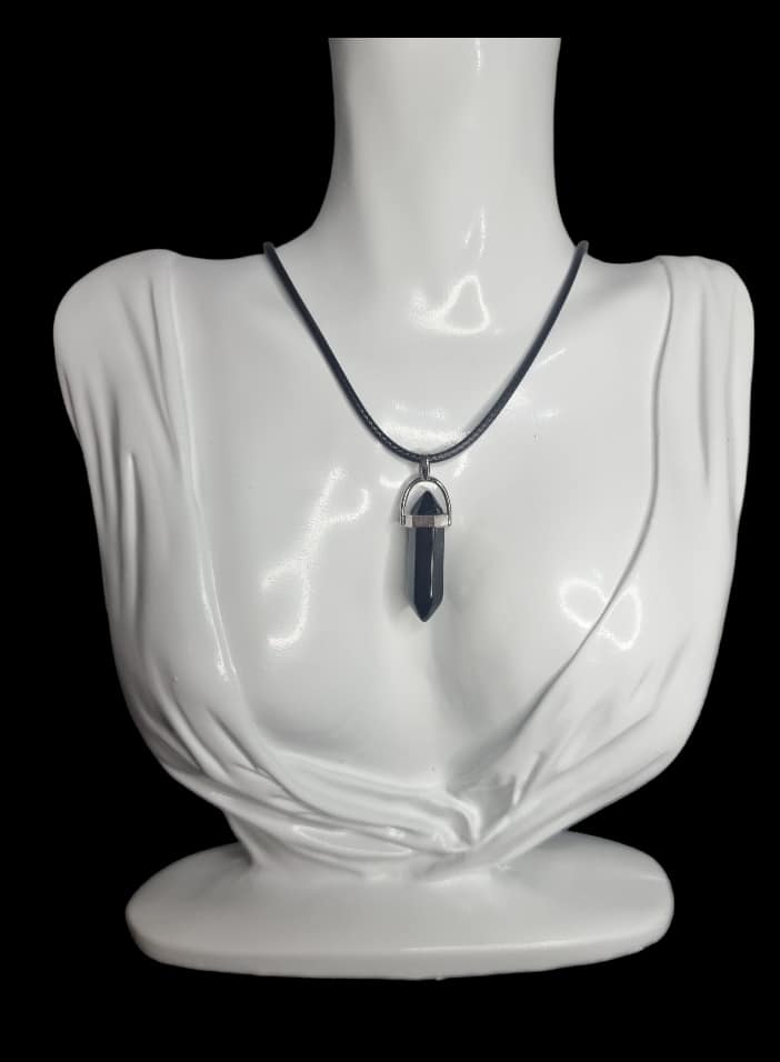Obsidian Black Crystal Necklace