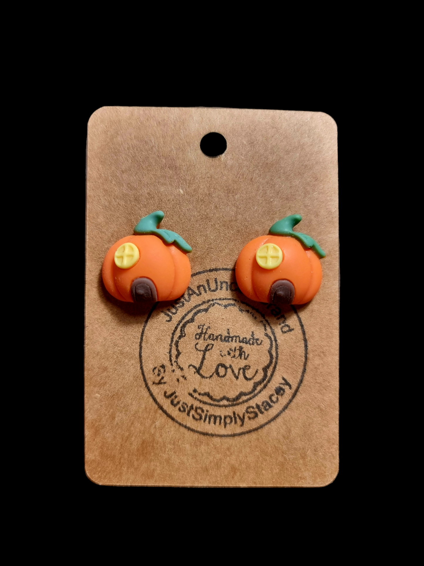 Pumpkin Fairy House Stud Earrings.