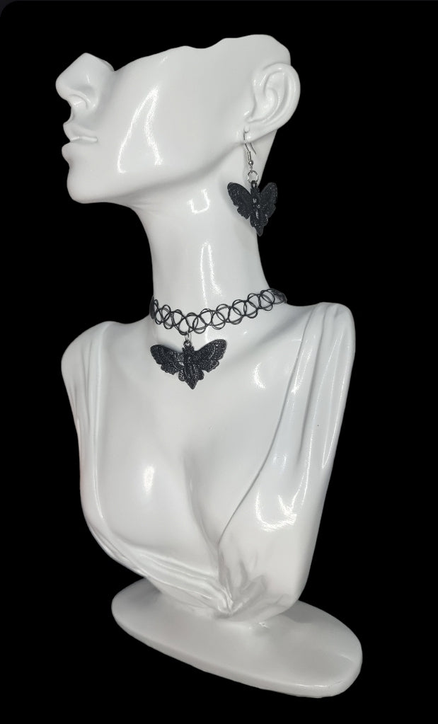 Gothic Black Moth Choker