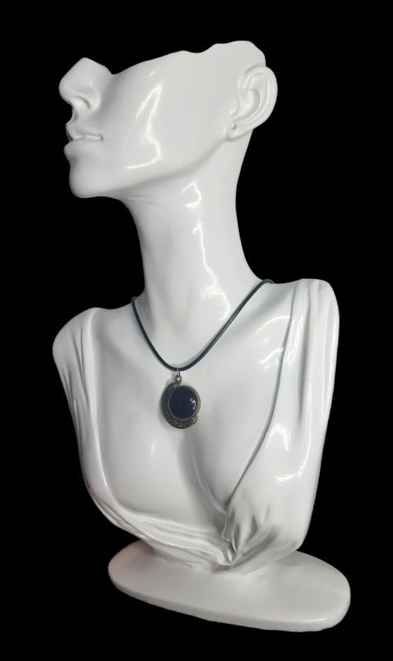 Silver Black Moon Necklace