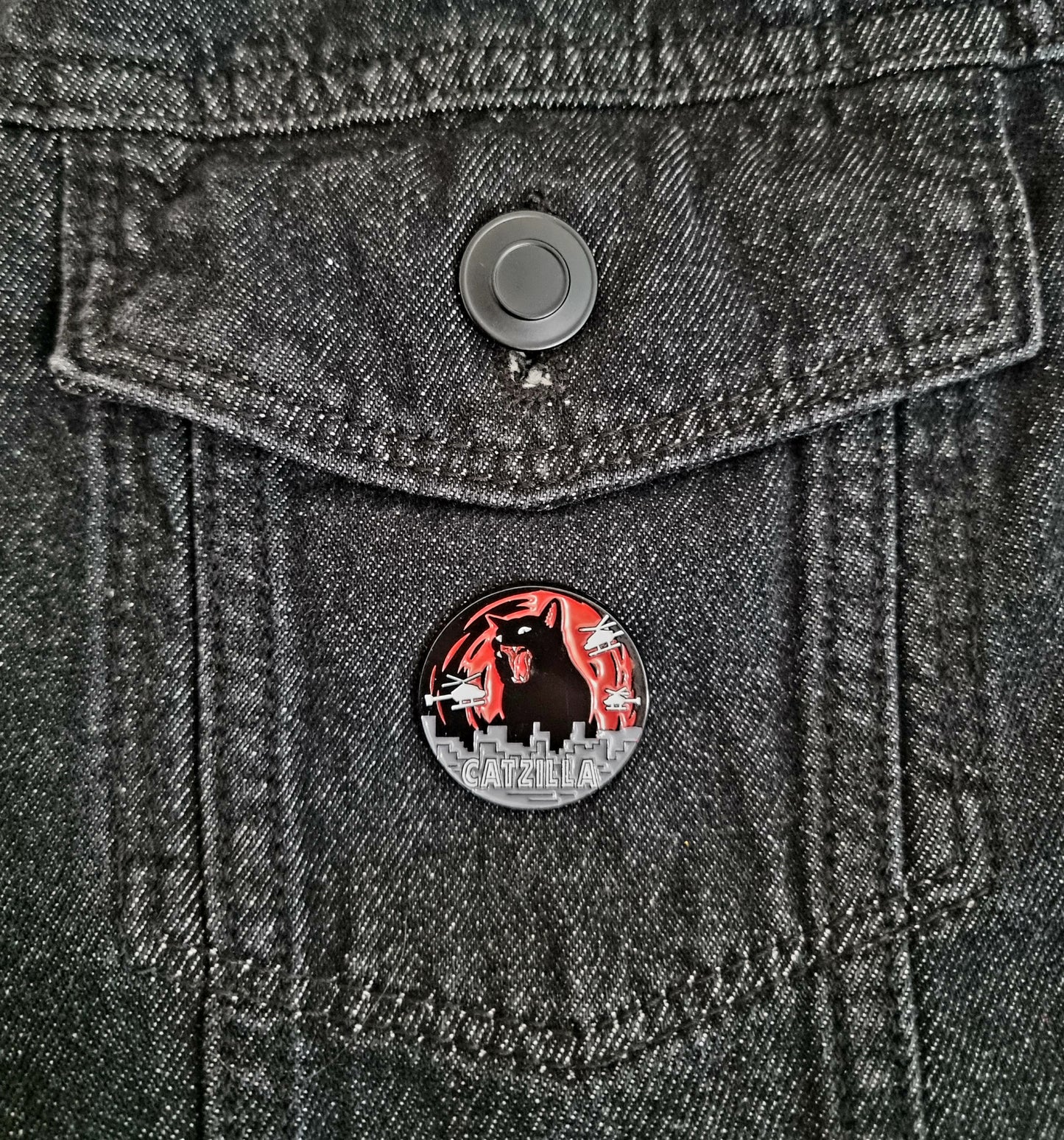 Catzilla Pin Badge