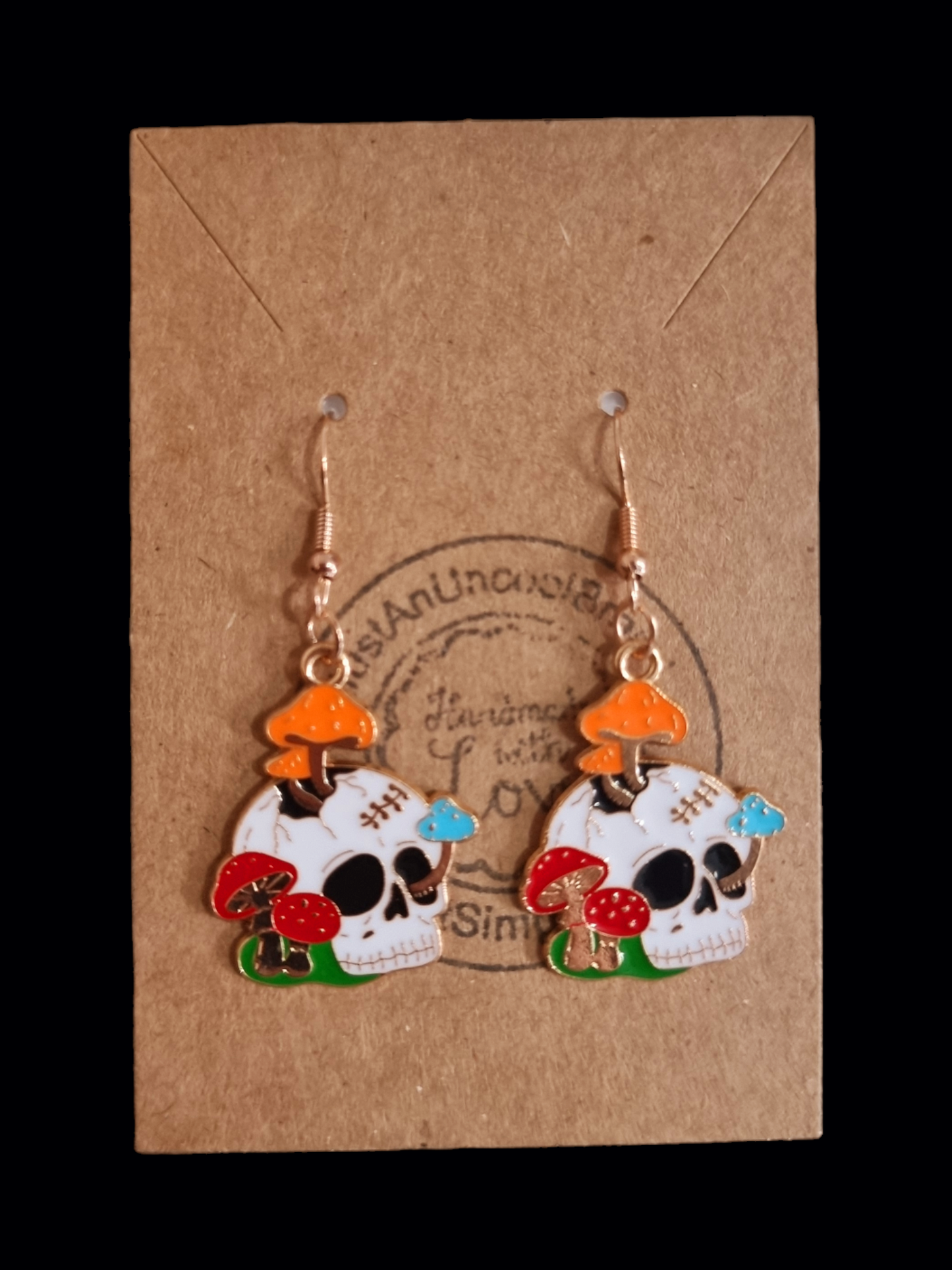 Mushroom Skull Earrings.