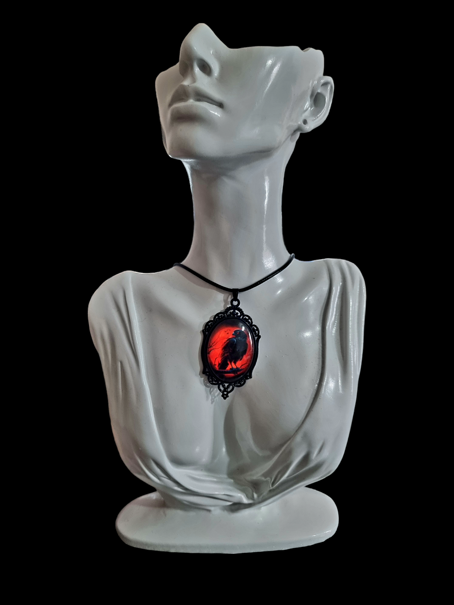 Gothic Raven Pendant Necklace