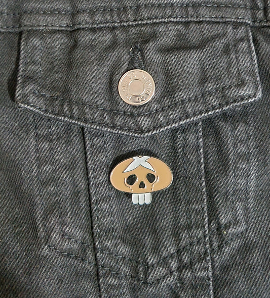 Brown Mushroom Pin Badge