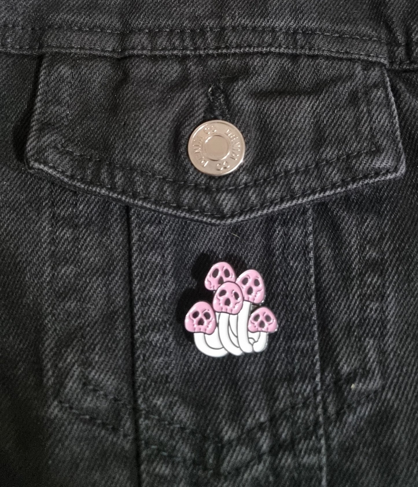 Pink Mushroom Pin Badge
