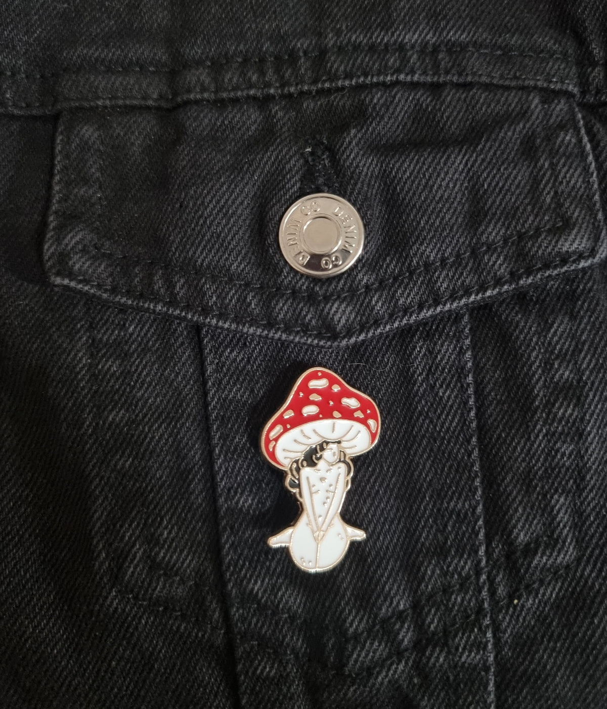 Red Mushroom Fairy Pin Badge