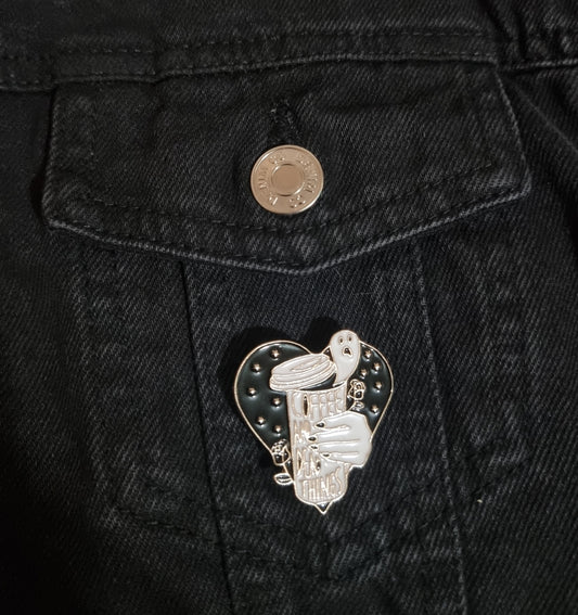 Coffee and Dead Things Pin Badge