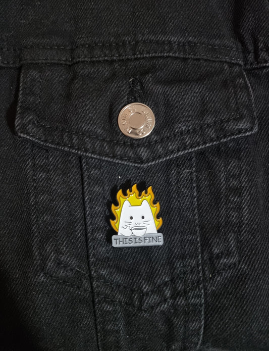 This Is Fine Pin Badge