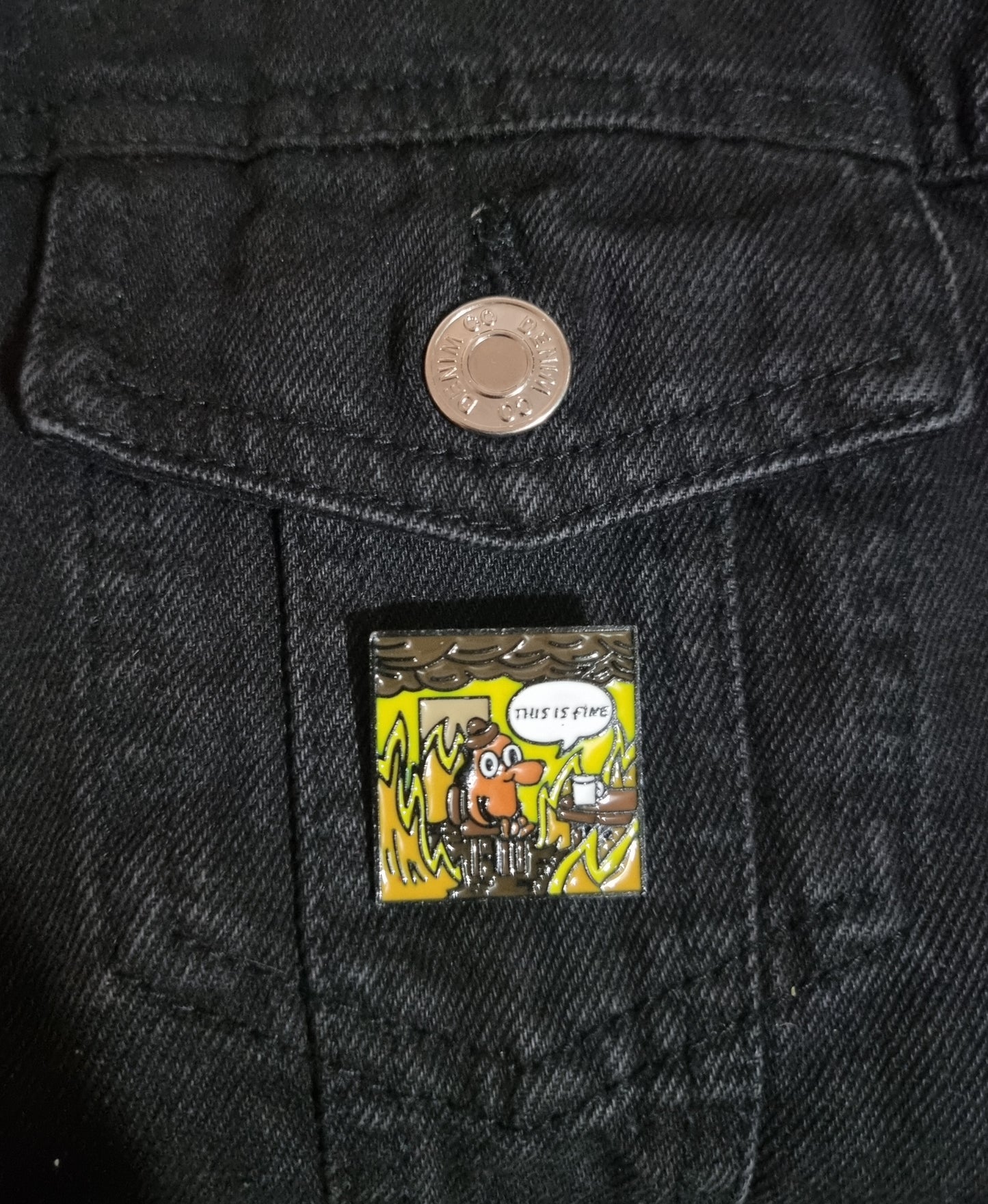 This Is Fine Pin Badge
