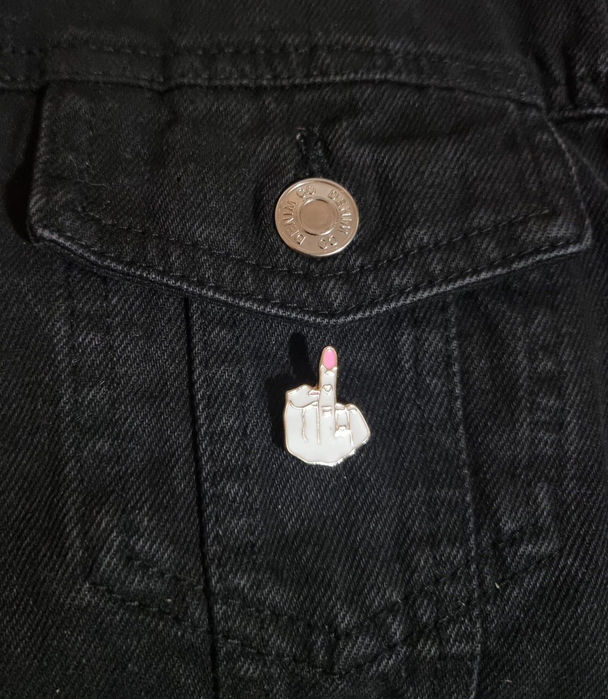 Middle Finger Pin Badge