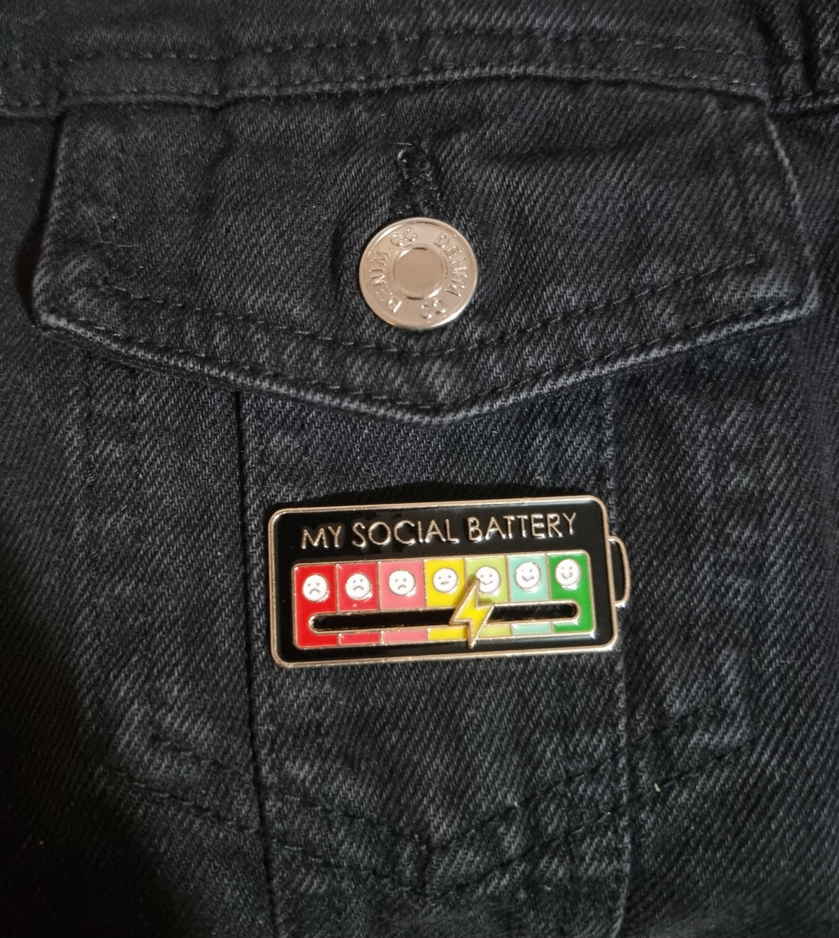 My Social Battery Pin Badge