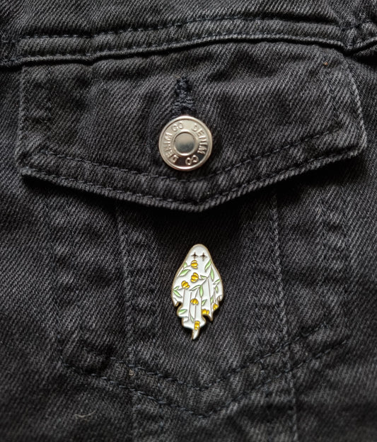 Floral Ghost Pin Badge