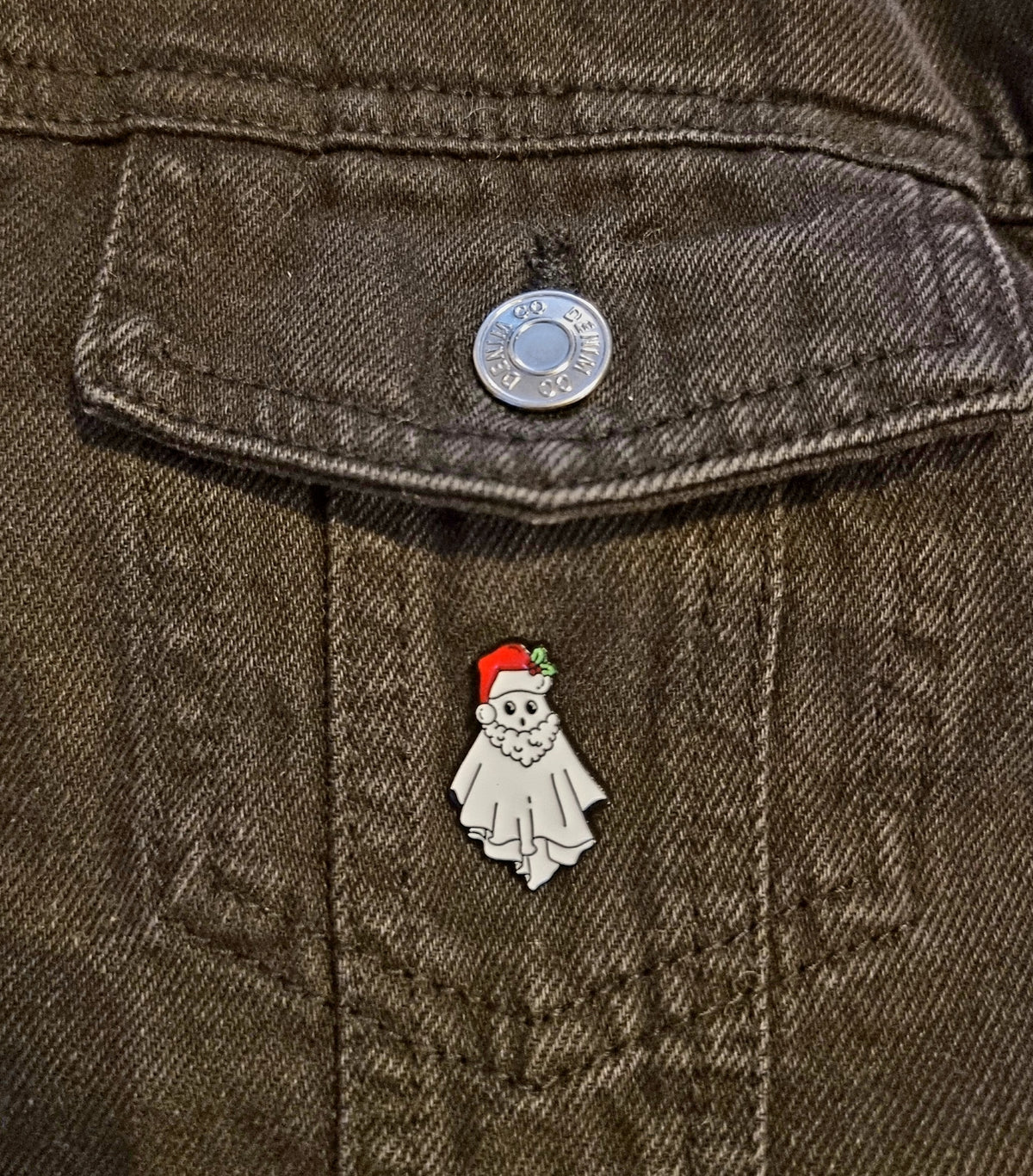Santa Ghost Pin Badge