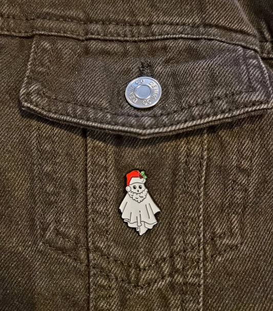 Santa Ghost Pin Badge
