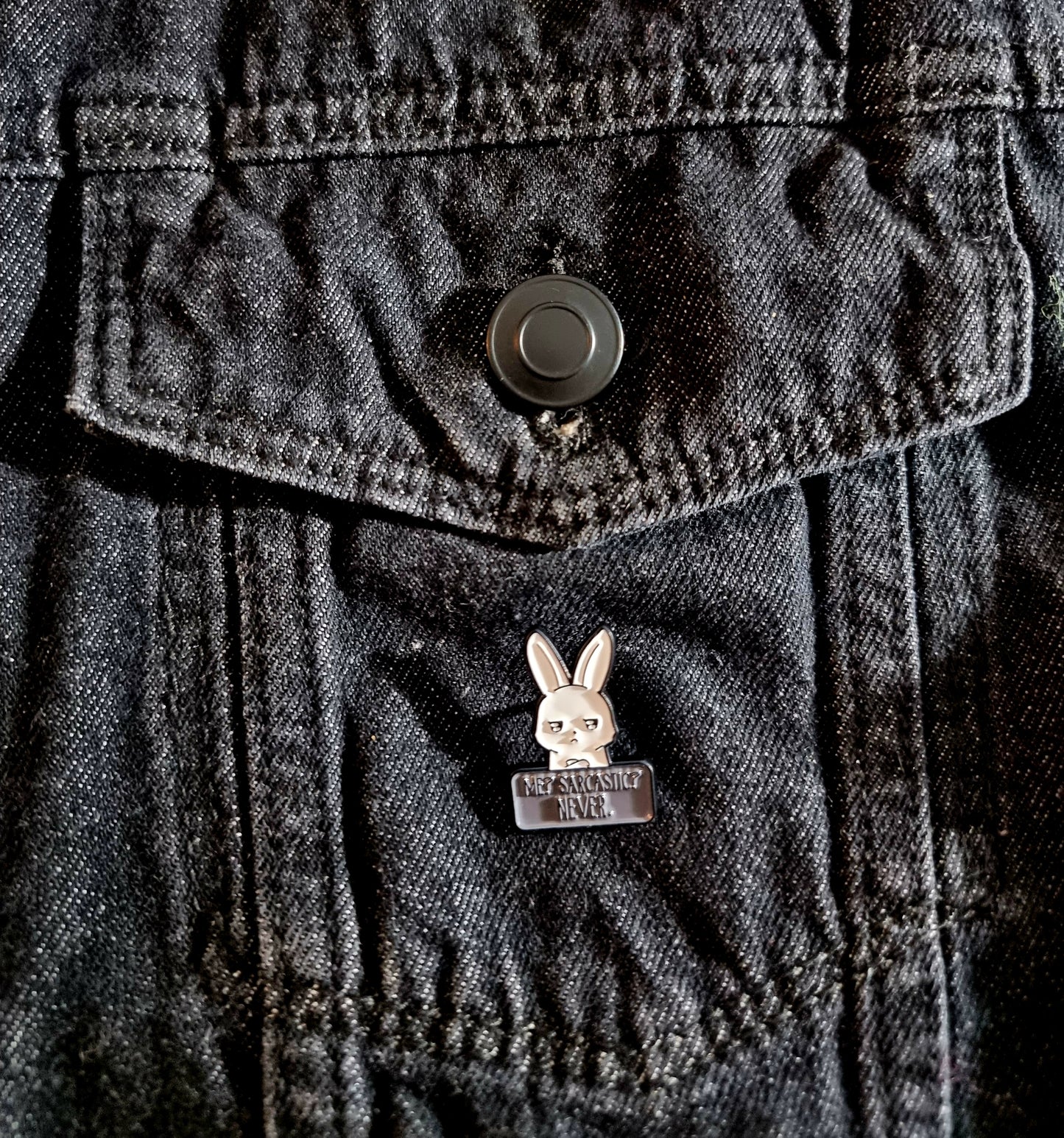 Sarcastic Bunny Pin Badge