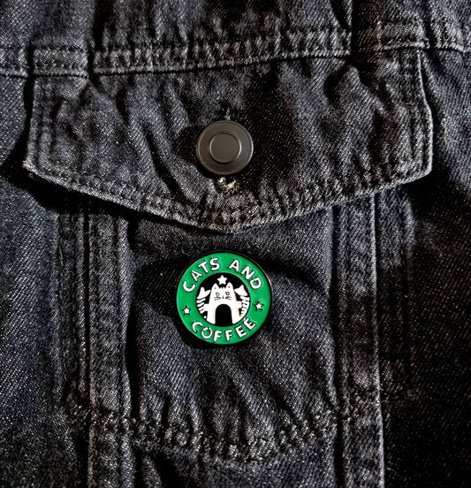 Cats And Coffee Pin Badge