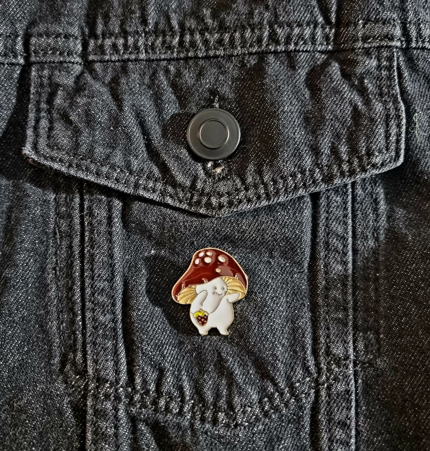 Strawberry Mushroom Pin Badge