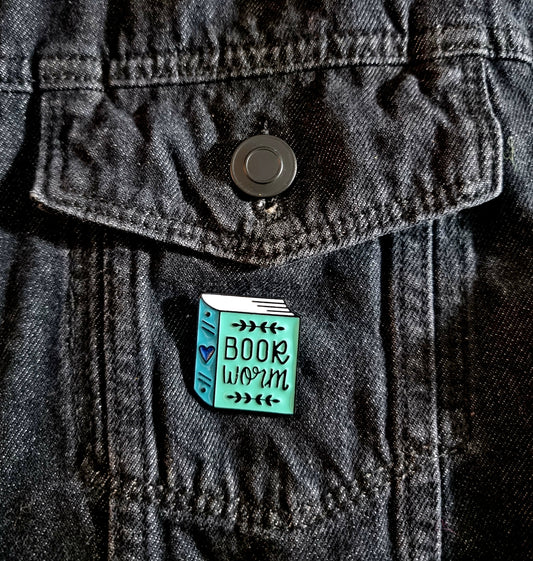 Book Worm Pin Badge