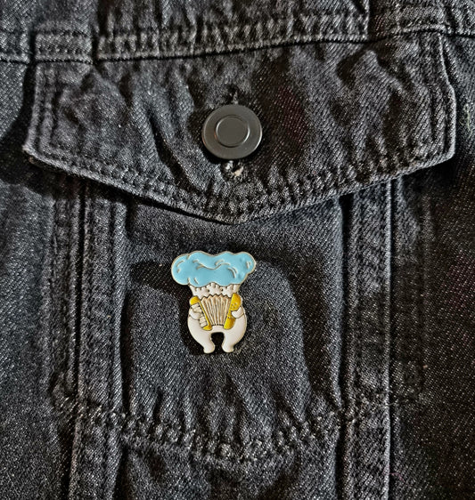Blue Mushroom Pin Badge