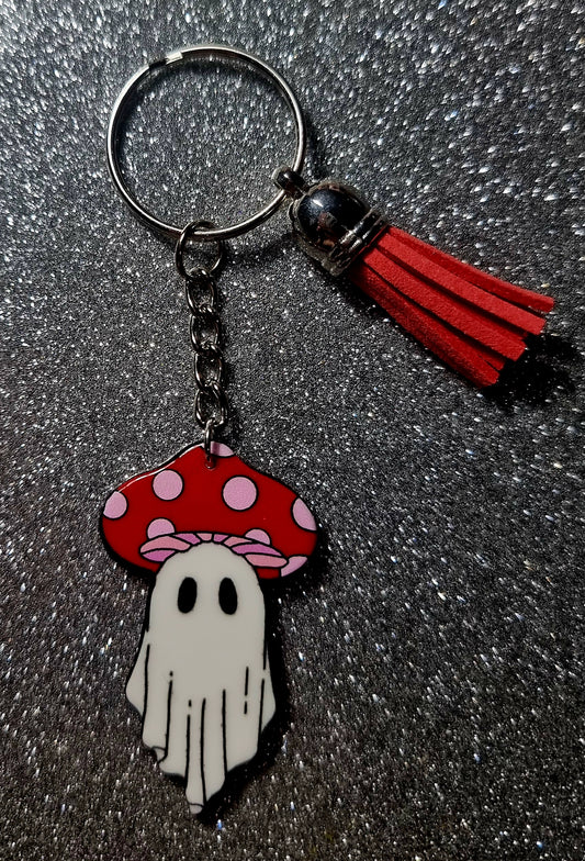 Mushroom Ghost Keychain