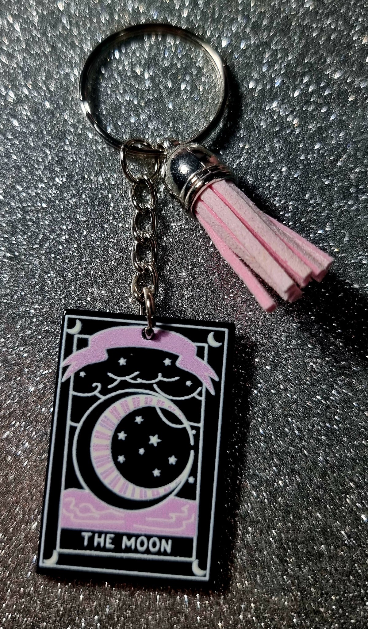 The Moon Tarot Card Keychain