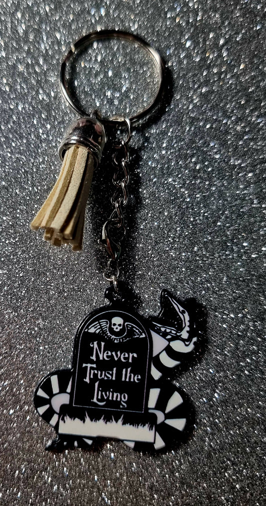 Beetlejuice Tombstone Keychain