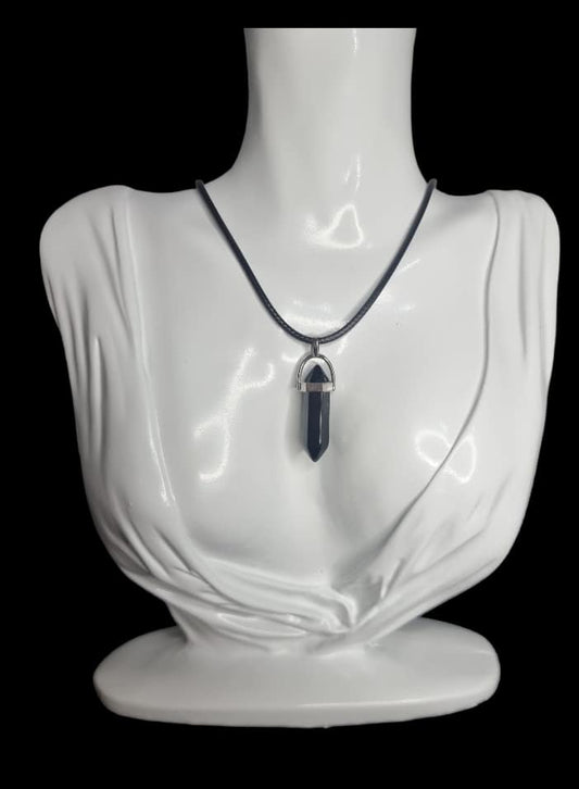 Obsidian Black Crystal Necklace