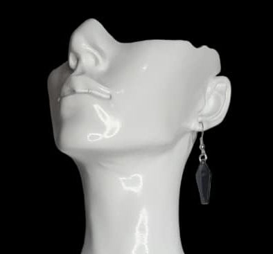 Black Coffin Earrings