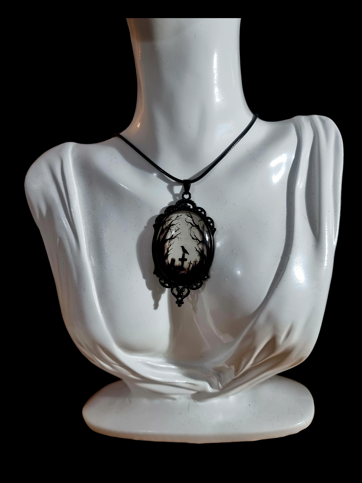 Gothic Graveyard Pendant Necklace