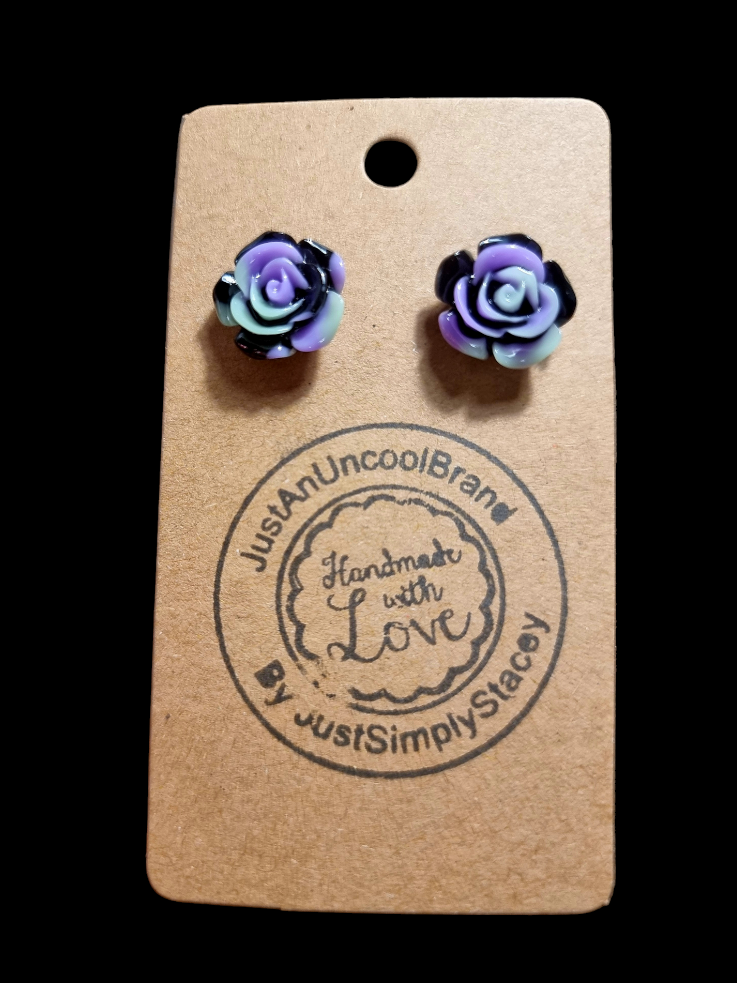 Dark Rose Stud Earrings
