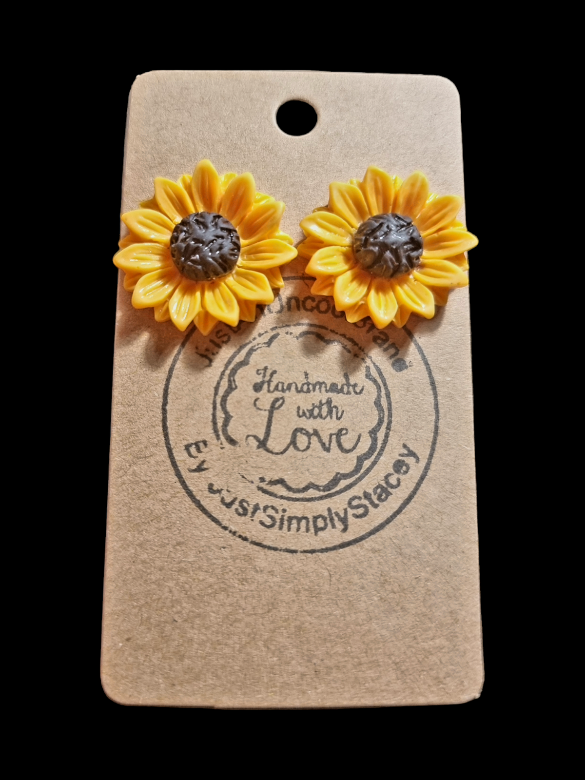 Large Sunflower Stud Earrings