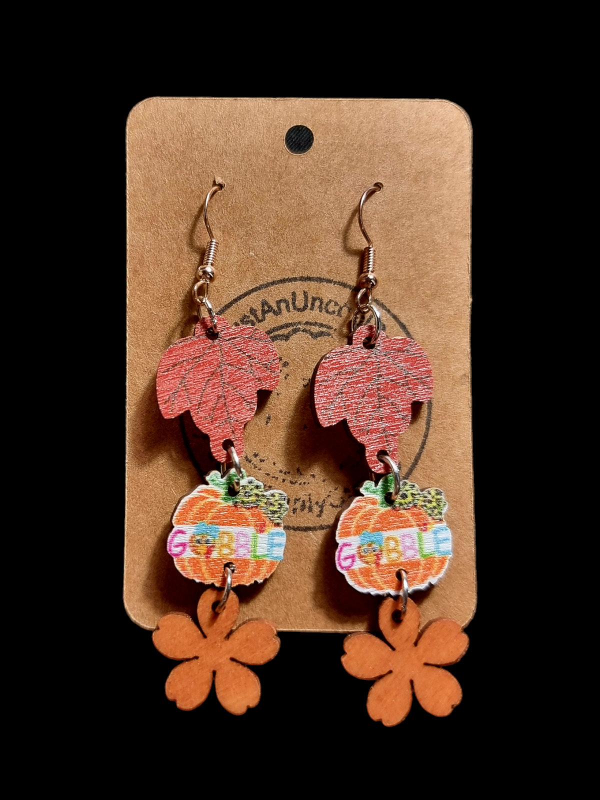 Wooden Autumn Earrings