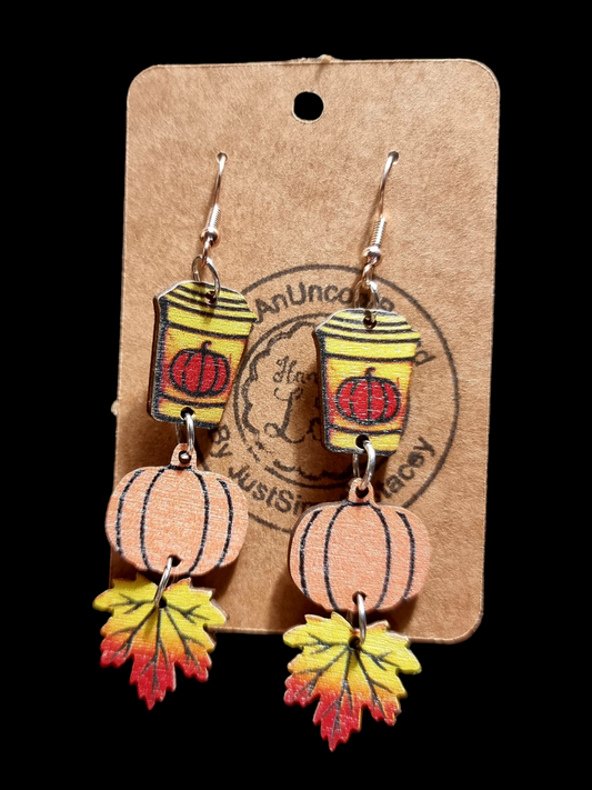 Wooden Autumn Earrings