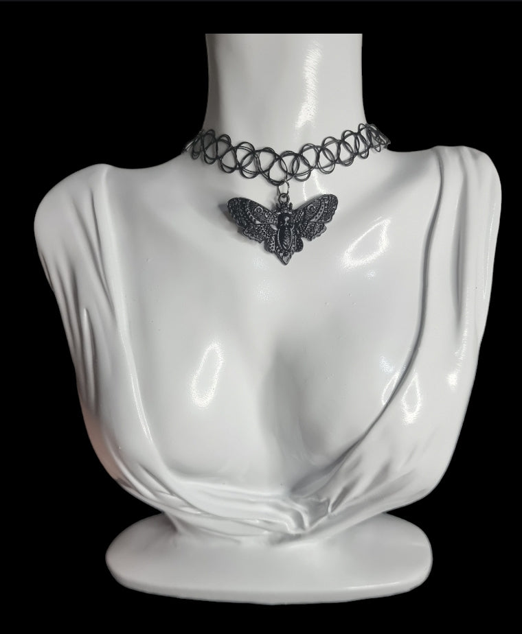 Gothic Black Moth Choker