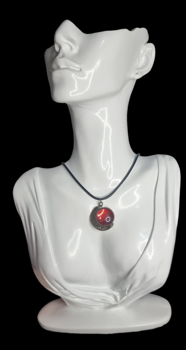Vintage Gold Red Moon Necklace