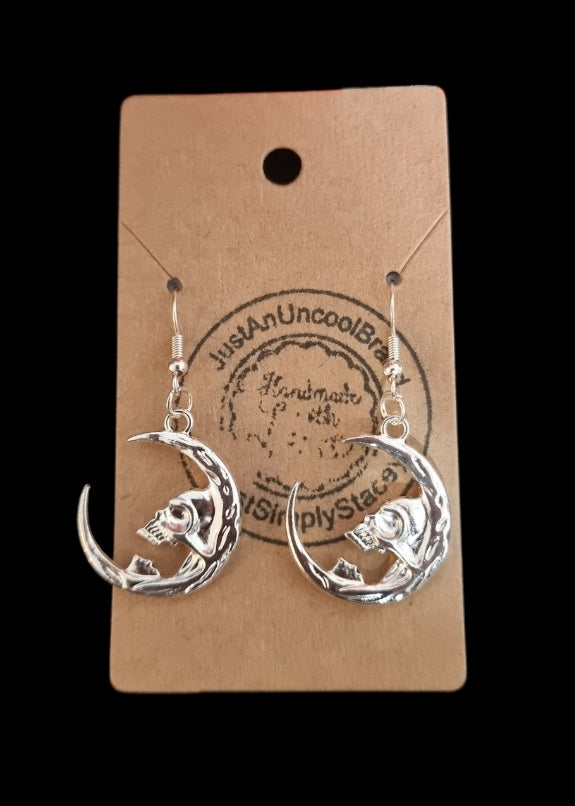 Skull Moon Earrings