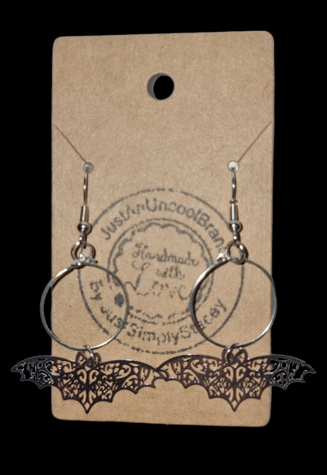Hoop Bat Earrings
