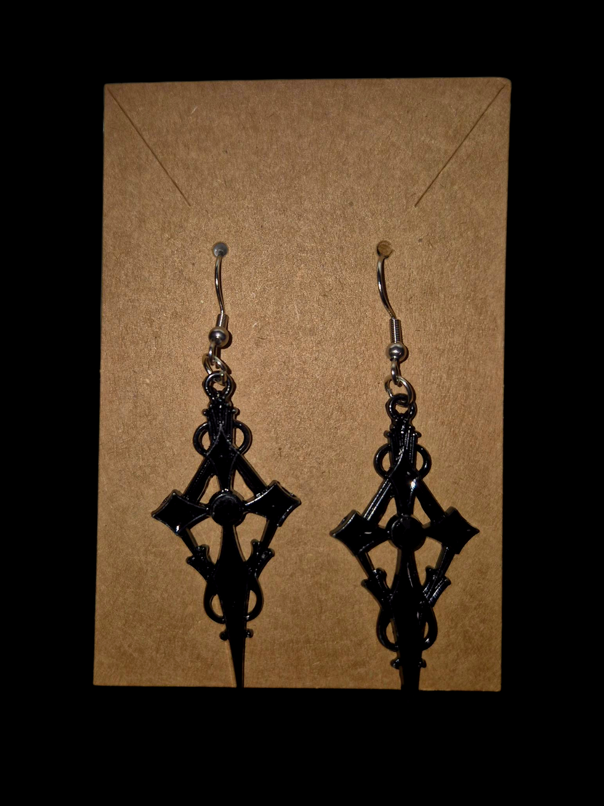 Gothic Cross Pendant Earrings
