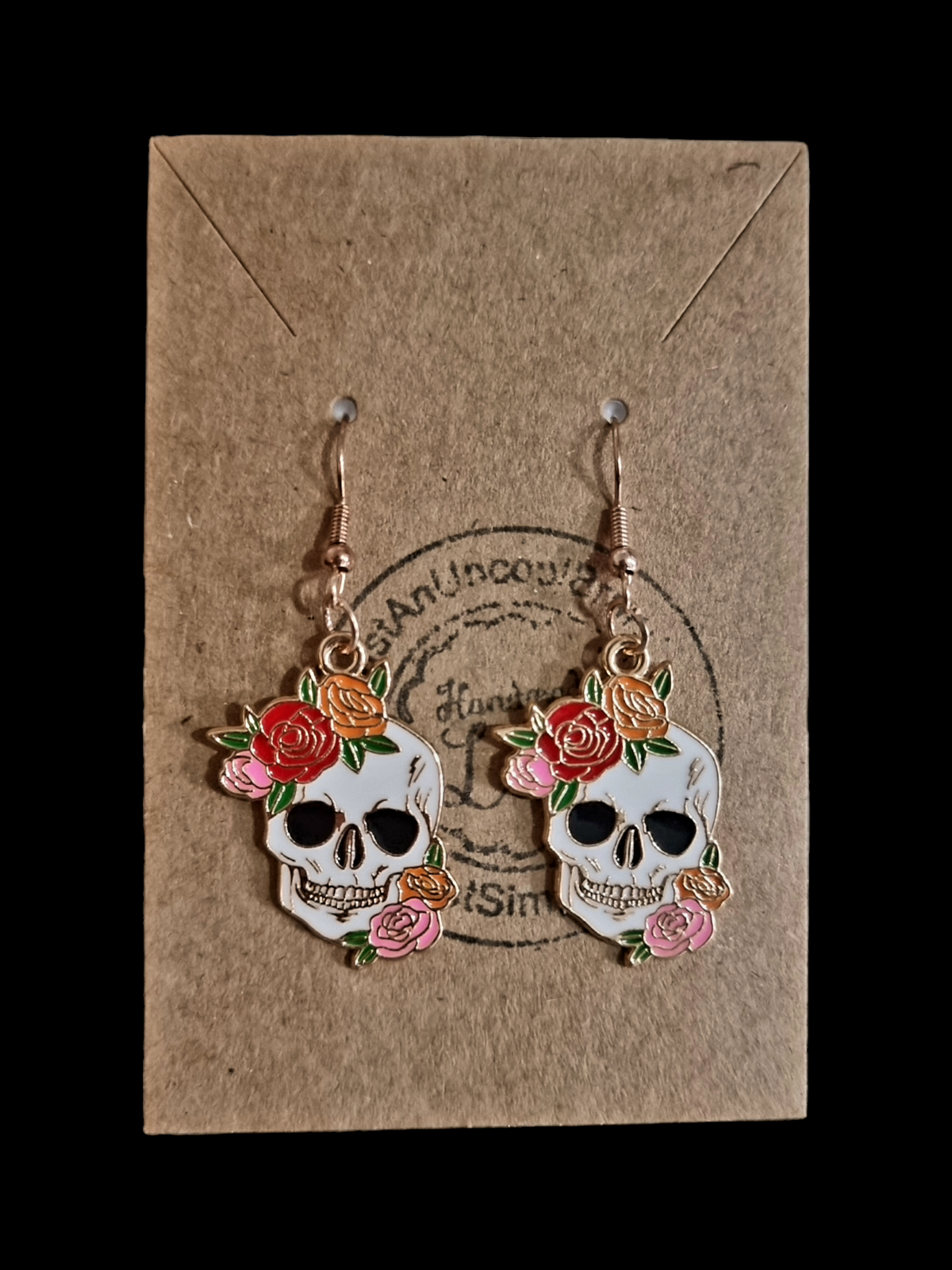 Rose Skull Earrings