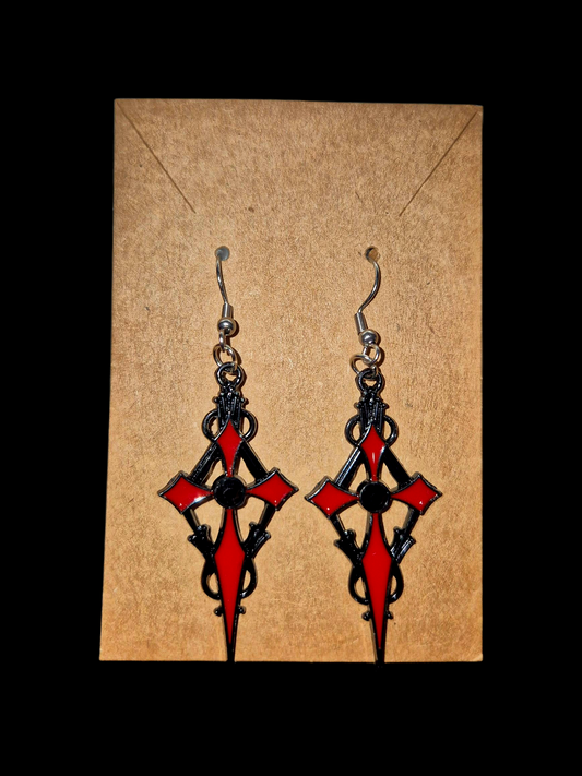 Gothic Cross Pendant Earrings
