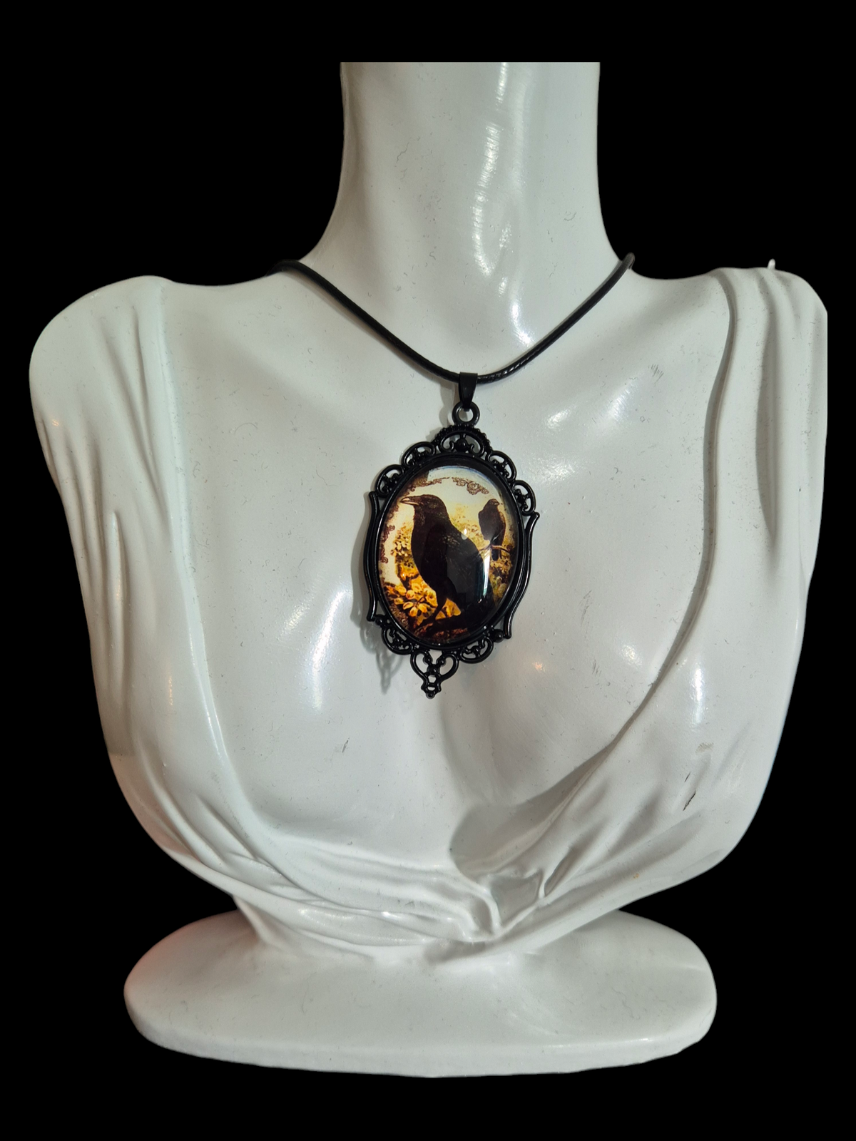 Crow Scene Pendant Necklace