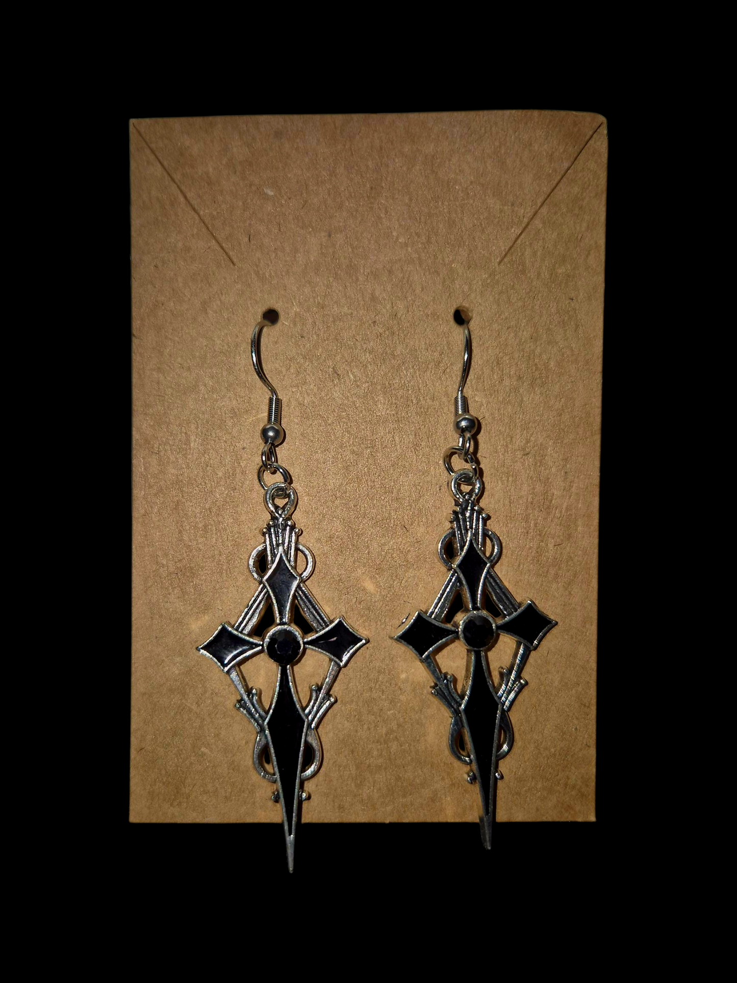 Gothic Cross Pendant Earrings