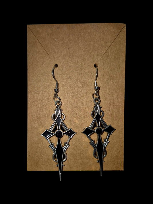 Gothic Cross Pendant Earrings