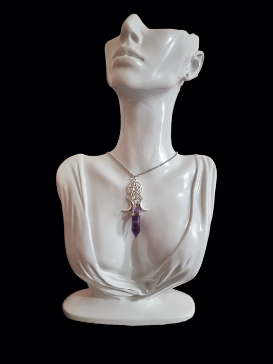 Amethyst Crystal Pendant Necklace